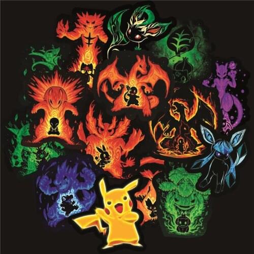 36/50PCS Mixed Pokemon Japan Anime Decal Stickers Classic Skateboard Guitar Laptop Car Cartoon Pikachu Sticker Toy For Kids