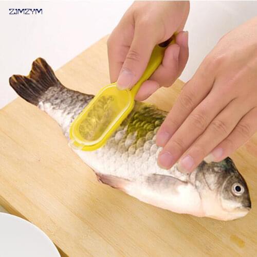 1pc Fish Scraping Scale Brush Shaver With Knife Scraper Creative Multipurpose Kitchen Garden Cooking Seafood Tool Clean