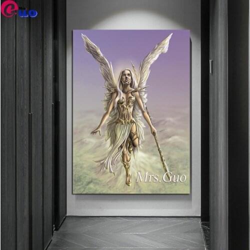 5D DIY Diamond Painting Soaring Angel Art Full Square Round Diamond Embroidery Cross Stitch Diamond Mosaic Warrior Tenjin
