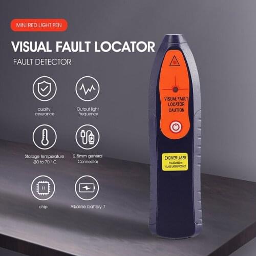 AUA-K10/30KM Mini 30mw/10mw Red Laser Light Fiber Optic Cable Tester SC/FC/ST Visual Fault Locator Checker optical power meter