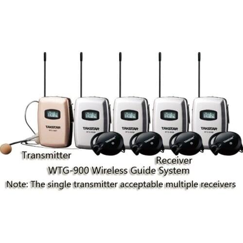 Takstar WTG-900 wireless guide system use for guide / training courses / education / museum 1 Transmitter + 4 Receivers