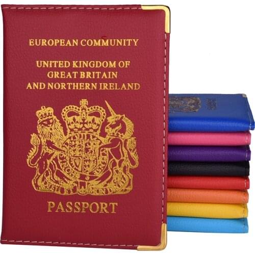 UK and European Passport Holder PU Leather Covers for Men Women French Passports Organizer for Travelling