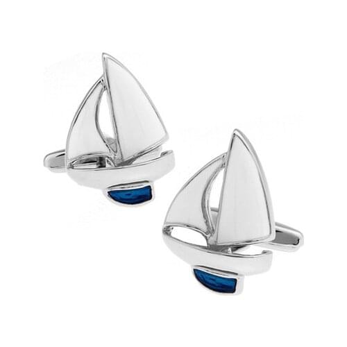 C-MAN Luxury shirt White sailing cufflink for mens Brand cuff buttons cuff links High Quality abotoaduras Jewelry