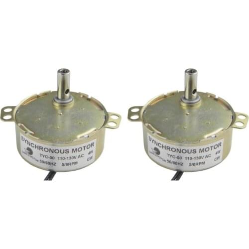 CHANCS Brush Fan Motor 2PCS TYC-50 110V AC 5-6RPM CW Geared Motor Cup Turners for Tumblers