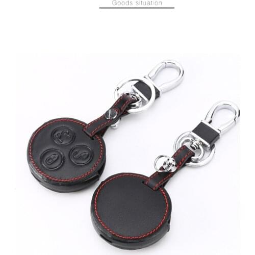 Genuine Leather Car Key Cover Case Shell For mercedes Benz Smart City Fortwo Roadster amg w203 w204 w212 Car Styling Accessories