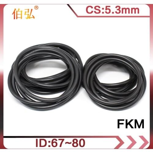 Fluororubber O-Ring 1PC/lot Black FKM Sealing CS 5.3mm ID67/71/72/73/75/76/77.5/80mm O Ring Gasket Ring seal Washer