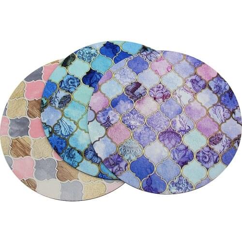 CHYI Printing Pattern Round Mousepad Rubber Slim Anti-Slip Mausepad Computer Accessories Keyboard Pad For Office Gaming Laptop