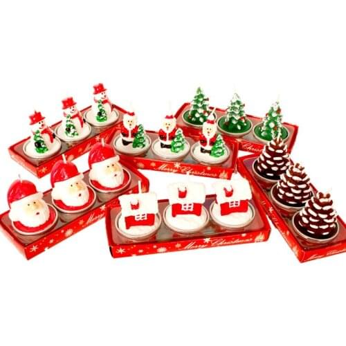 Christmas Candle Set Santa Claus Tree Snowman Carnival Catering Romantic Birthday Candle Light Dinner Christmas Small Candle