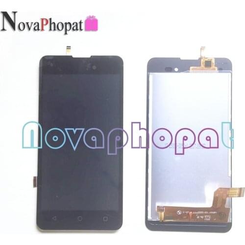 Novaphopat Black Screen For Wiko Sunny 2 plus Touch Screen Digitizer Sensor LCD Display Full Assembly Replacement +tacking