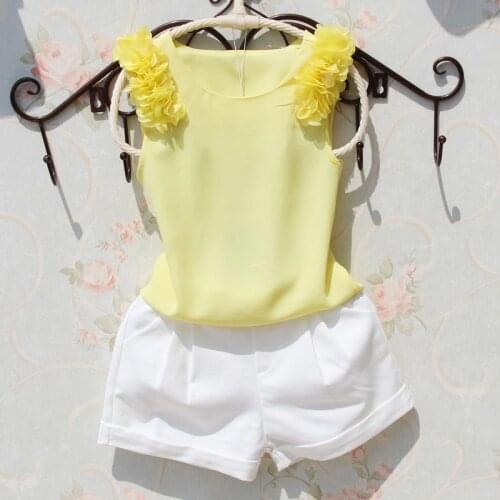 New Arrival Blouses Summer Girls Children 2018 Chiffon Sleeveless Blouse Kids Girl Solid Color Shirts Teenage School Girl Tops