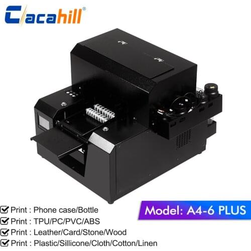 Pvc card printer A4 size UV flat cylinder printer for metal/wood/cup/silicone printing 6 colors continuous ink supply