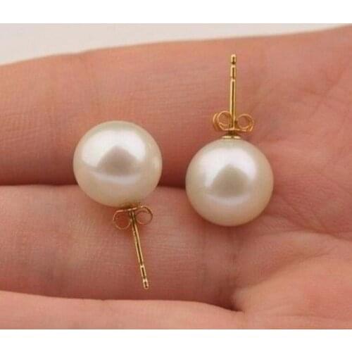 Free Shipping Perfect 6.5-7mm AAAA WHITE AKOYA PEARLS EARRING 14k/20