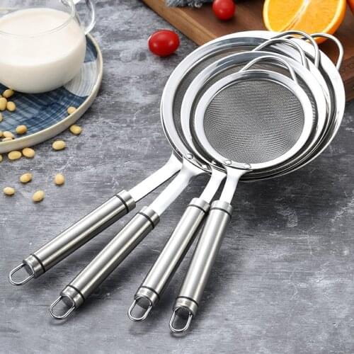 Juice Filter Mesh Spoon Soya-bean Milk Filter Mesh Sieve 304 Stainless Steel Tea Strainer Mesh Colander Kitchen Supplies