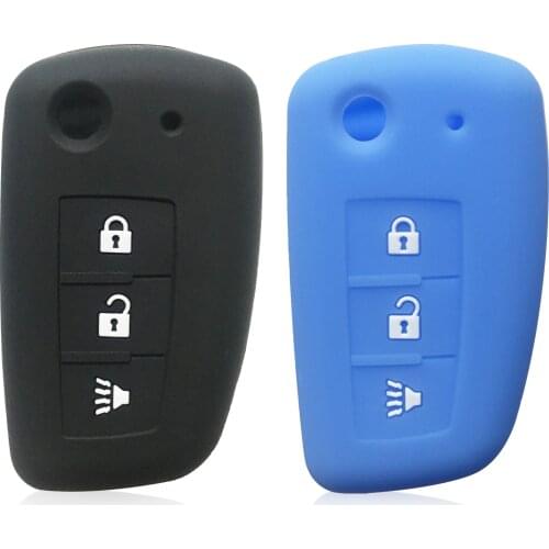 Silicone Key Case Shell Fob Cover For Nissan Kicks Micra 2020 Rogue Horn Versa 2017 2018 3 Buttons Key Holder Keychain Protector