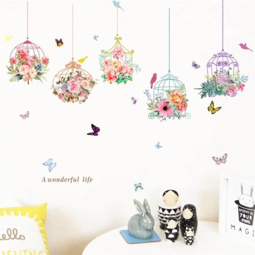 Sticker Wall Garden Plants Flower Home Decor Wall Decals Wall Stickers Pvc Mural Art Decorations Kawaii