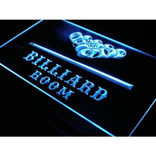 S082 Billiard Pool Room Bar Beer LED Neon Light Light Signs On/Off Switch 20+ Colors 5 Sizes