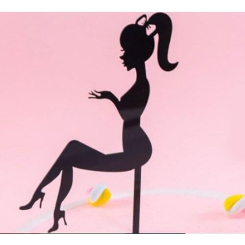 Cake Topper High Heels Lady Girl Acrylic Wedding Decorations Birthday Party Dessert Cupcake Topper Durable