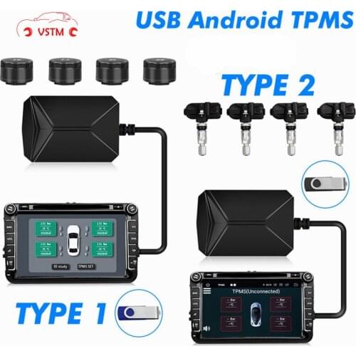 USB TPMS Tyre Pressure Monitoring System Solar With 4 Sensor Power Digital LCD Display Auto Security Alarm Systems