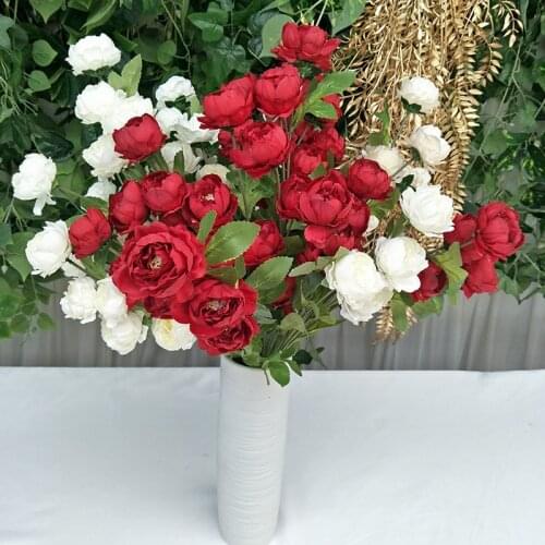 1pc Peony Artificial Silk Flower Branch for Home Living Room Floral Arrangement Wedding Party Decoration Fake Flowers