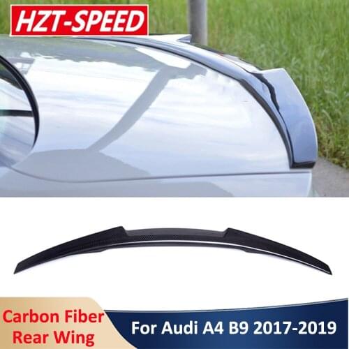 M4-Type A4 B9 2017-2019 Fiber Real Wing Rear Trunk Spoiler Real Carbon Material Car Styling For Audi A4 B9 Modification