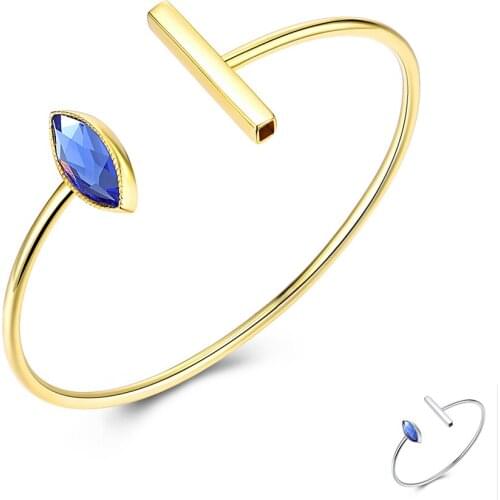 ZEMIOR 925 Sterling Silver Bangle Female Adjustable Light Luxury Crystal Bracelet Send Friends Fashion Romantic Engagement