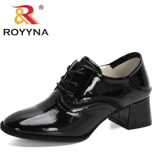 ROYYNA 2020 New Designers Fashion Women Pumps Heels Ladies Work Patent Leather Shoes High Quality Woman Footwear Zapatos Mujer