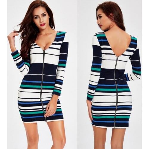 Women Casual Polka Long Sheath Dresses Sexy Long Sleeve O Neck Sweater Slim Fit Dress Knitted Boho Women Dress Lady Vestidos