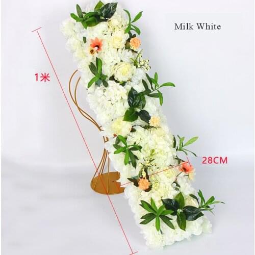 1m Road cited flowers and PE foam base flower row hydrangea silk flower wedding decoration props road lead layout decorative