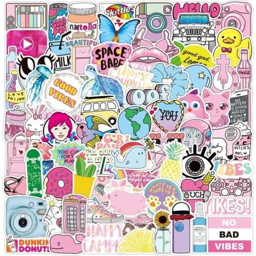 10/50/100pcs Cartoon Funny Stickers Outdoor Vsco Girl Cute Animals Waterproof Decals for Kids DIY Skateboard Laptop Sticker
