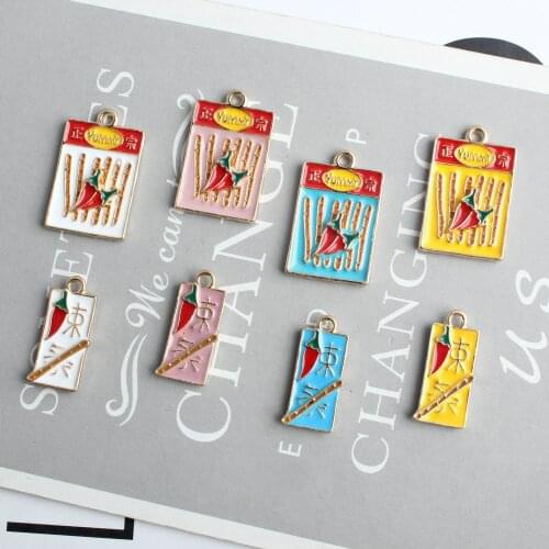 10pcs Diy kawaii enamel yummy Spicy stick charms alloy food pendant for bracelet/earring/necklace metal handmade jewelry making