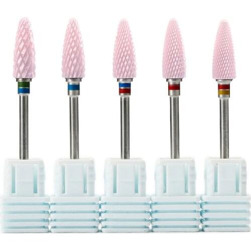 3/32 "Pink Ceramic Nail Drill Bit Electric Rotary Nail Cleaner Salon Bits Nail File Nail Art Tool Manicure Machine Accessories