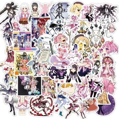 50PCS Puella Magi Madoka Magica Anime Stickers Cute Girl Cartoon Decal Sticker To DIY Laptop Stationery Guitar Phone Notebook