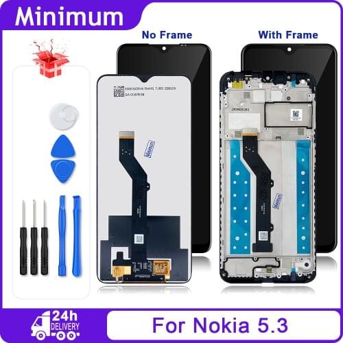 6.55" For Nokia 5.3 N5.3 TA-1223 TA-1227 TA-1229 LCD Display Touch Screen Digitizer Assembly For Nokia5.3 Replacement LCDs