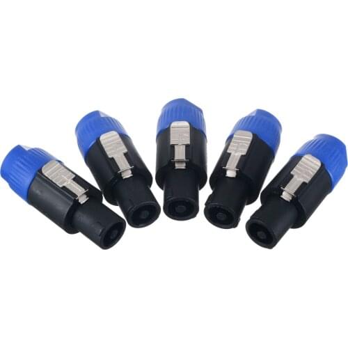6pcs/set High Quality Speakon 4 Pin Male Plug Compatible Audio Cable Connectors Blue Male Plug For Speakon