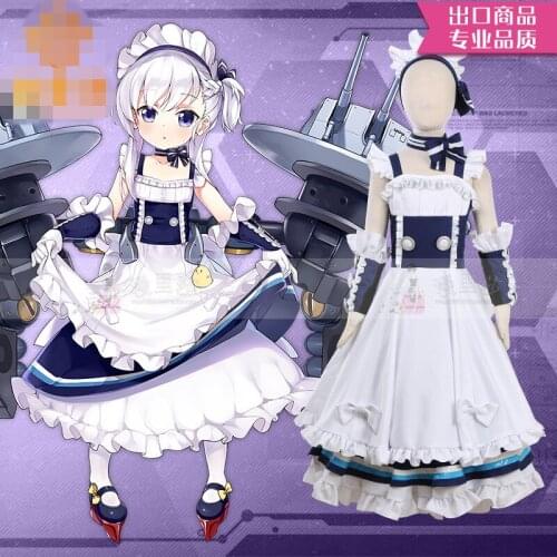 Anime Costumes Azur Lane Cosplay Costume Belfast Maid Dress C35 Lolita Dress Women Cos A