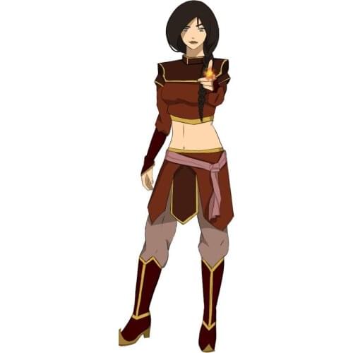 Avatar: The Last Airbender Cosplay Costume Firebender Korra Cosplay Cotume Sexy Short Top Skirt Patns Suit L320