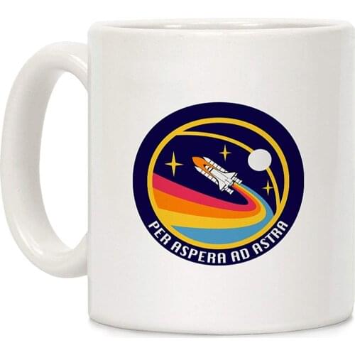 Per Aspera Ad Astra Vintage Logo White 11 Ounce Ceramic Coffee Mug