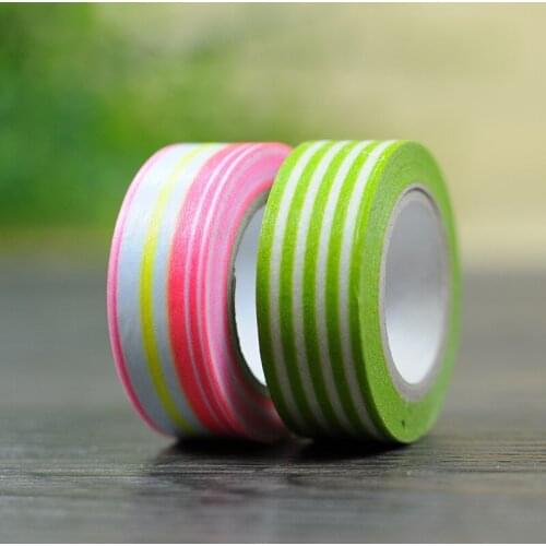 Free shipping Beautiful 15mm*10m masking washi tape/beautiful color line masking washi tape