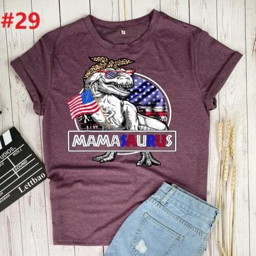 Mamasaurus T-Rex Dinosaur Mama New Summer Clothes Women Fashion T-shirt Loose Plus Size Tops Short Sleeve Shirt Tees Ropa Mujer