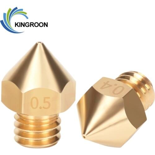 5pcs/lot 0.4mm 0.3mm 0.2mm MK8 Nozzle For 1.75mm Filament Extruder 3D Printers Parts Threaded Print Head Extrusion Part KINGROON