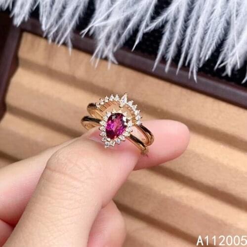 KJJEAXCMY fine jewelry 925 sterling silver inlaid natural Garnet new Female Combination ring luxury Support test hot selling