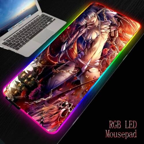 Sexy Anime LED Light Mousepad RGB Keyboard Desk-mat XXL Colorful Surface Mouse Pad Waterproof Multi-size Computer Gamer CS Dota