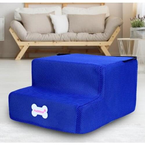 Pet Ladder 2 Step Non-slip Fabric Sturdy Dog Climbing Ramp for Puppy Dog Climbing Ladder Zipper Closure Detachable Dog Steps