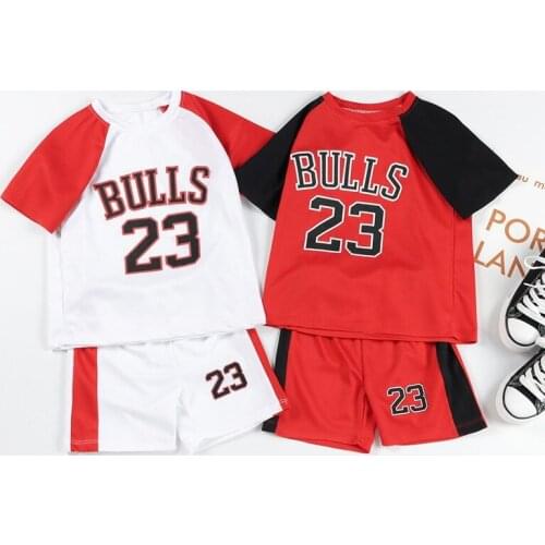 Summer Kids Basketball Sets Uniform Sports Suit Children Letter Print Top+Shorts Set for Boys Clothes Set Kids Sportswear 2-8Y