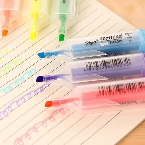 Jonvon Satone 7 Color Set Highlighter Bright Pen With Fragrance Color Marker Pen Korean Creative Stationery Student Markers Pen