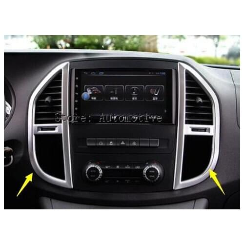 Fit For Mercedes-Benz Vito W447 2014 - 2016 2017 ABS Matte Interior Middle Console Air Condition Vent Outlet Cover Trim Styling