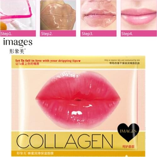 Honey Lip Gel Mask Crystal Collagen Moisturizing Lip Facial Mask Hydrating Repair Remove Lines Blemishes Lighten Lip Skin Care