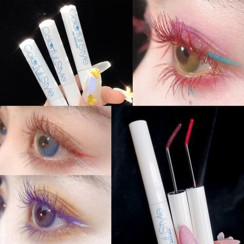 Colourfull Mascara Waterproof Non-Blooming Bright Starry Slender Big Eye Cosmetic Lengthening Eye Lash Make Up Fast Dry Lashes
