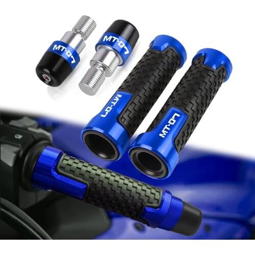 MT-07 CNC 7/8"22mm Motorcycle Accessories Handlebar Grips Handle Bar Cap End Plug FOR YAMAHA MT 07 / FZ-07 2014-2021 2018 2020