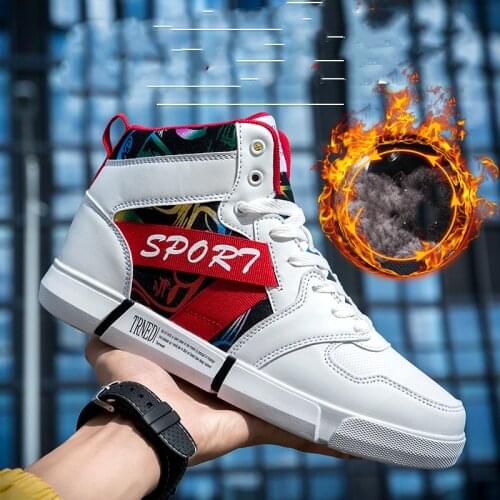 Men Winter Warm Plush Snow Shoes Male Flat High Tops Footwear Women Ankle Sneakers Tenis Masculino Adulto Unisex Casual Trainers